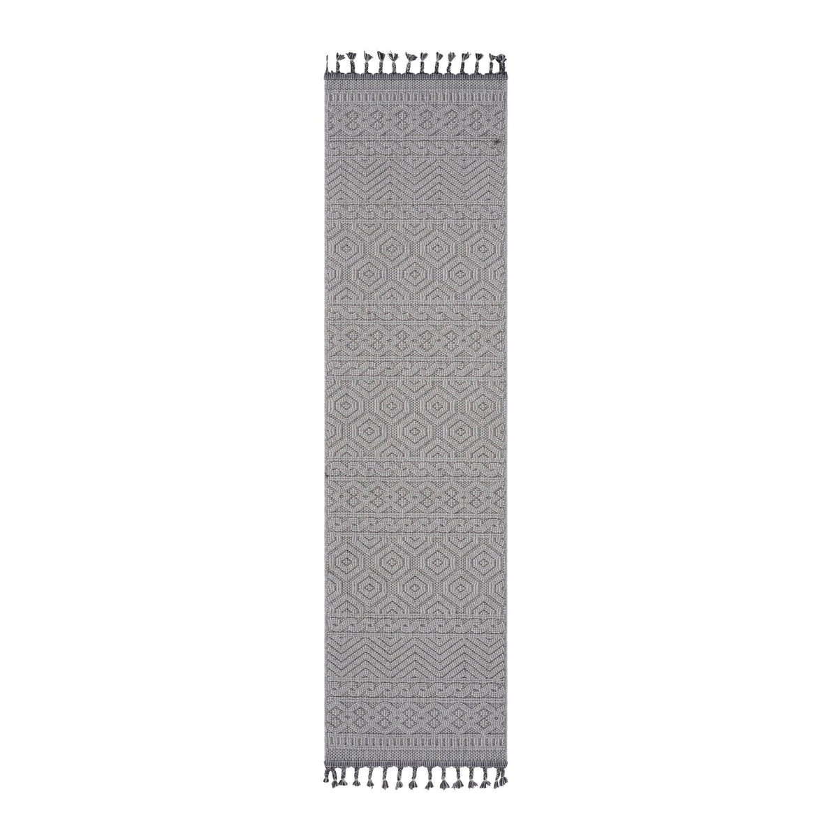 Guros Geometric Indoor Outdoor Area Rug with Stain Resistance - Light Brown, White, or Dark Gray, photo 20 of 21