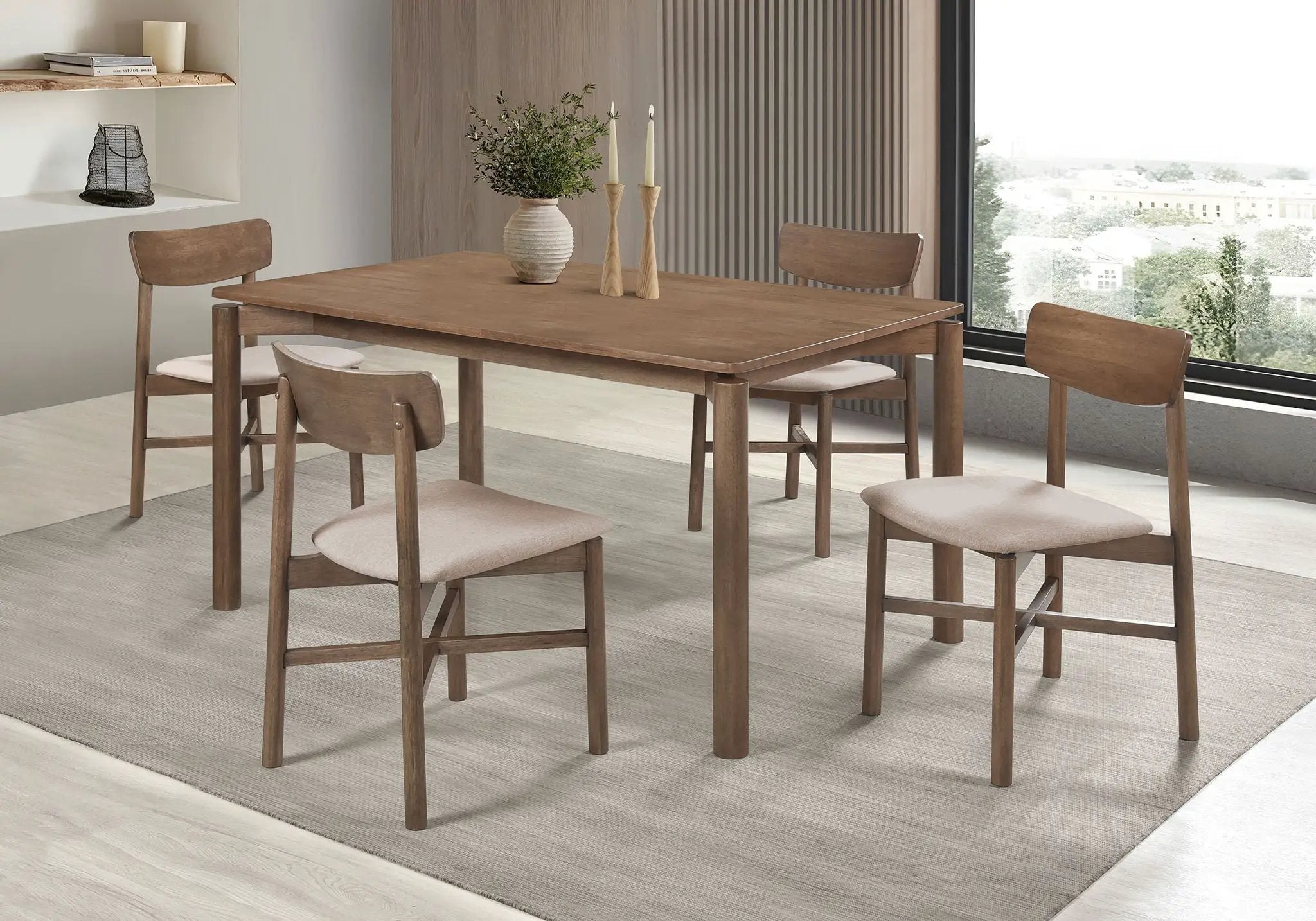Parkridge 5-piece 59-inch Wood Dining Set Natural Walnut by Unique Piece Furniture