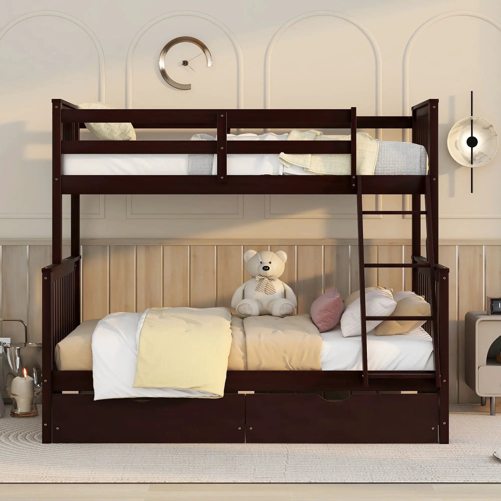 Bunk Bed With Ladders And 2 Storage Drawers by Unique Piece Furniture