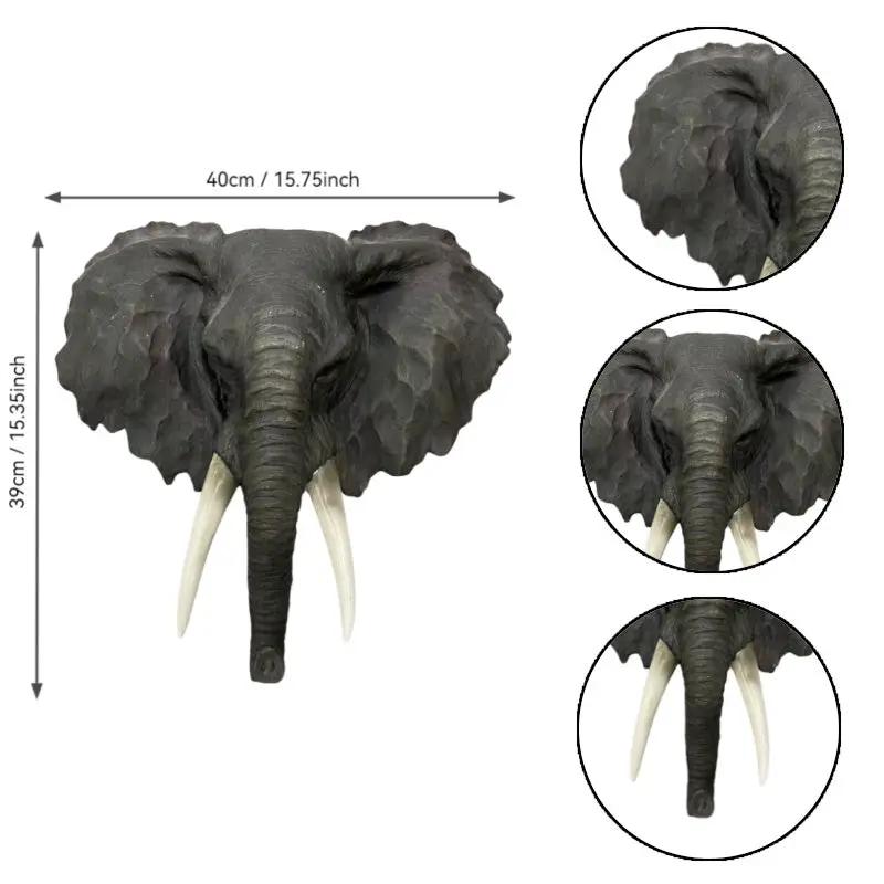 15.75" Wide Realistic Elephant Head Wall Sculpture by HouseOfZazla