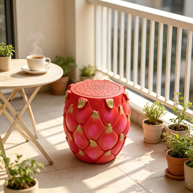 13.4" Oversized Resin Dragon Fruit Stool by HouseOfZazla