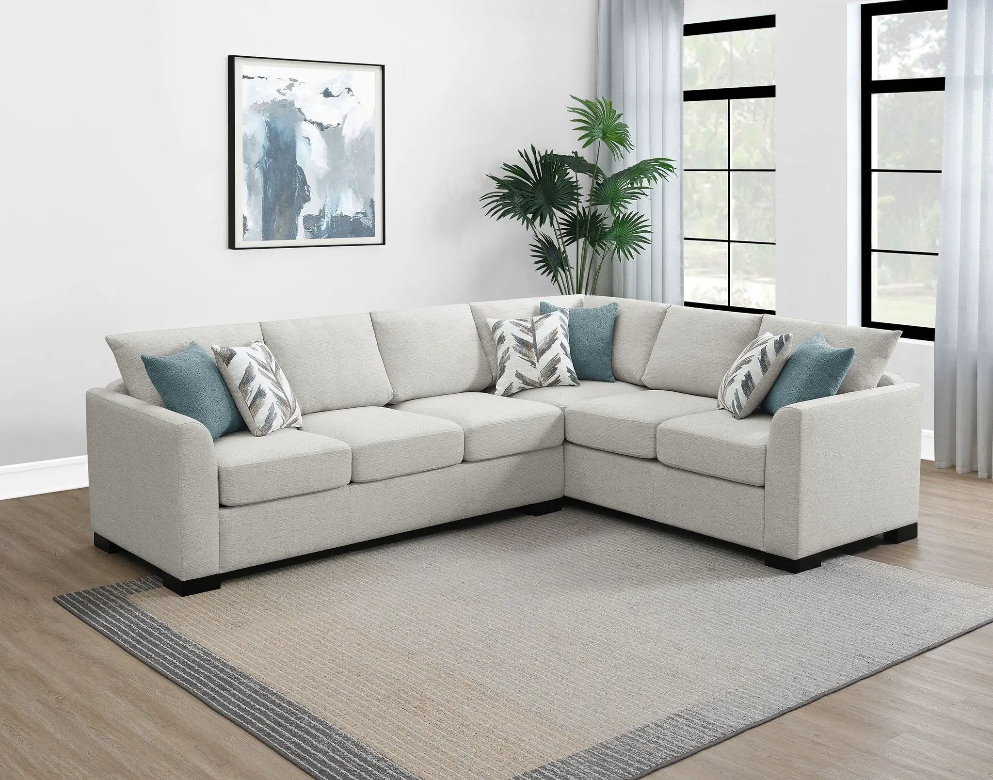 Ashford Chenille Upholstered Sleeper Sectional Sofa Greige by Unique Piece Furniture