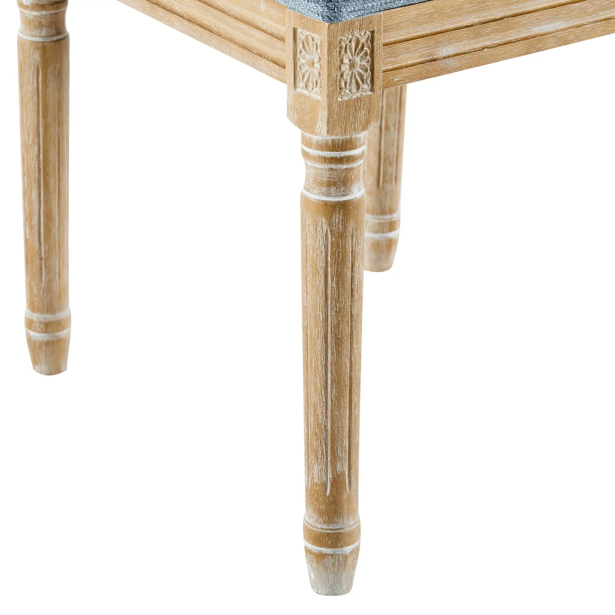 French Country Style Dining Chair With Upholstered Seating And Fluted Legs by HouseOfZazla
