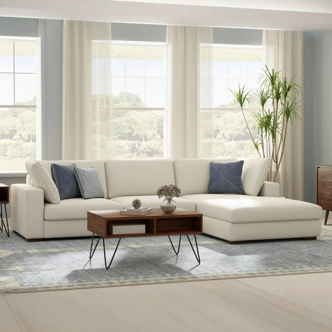 Charlie - Upholstered Deep Seater Sectional Sofa by HouseOfZazla
