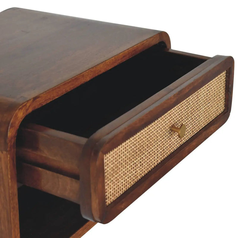 Wall Mounted Open Woven Bedside Table - Chestnut by HouseOfZazla