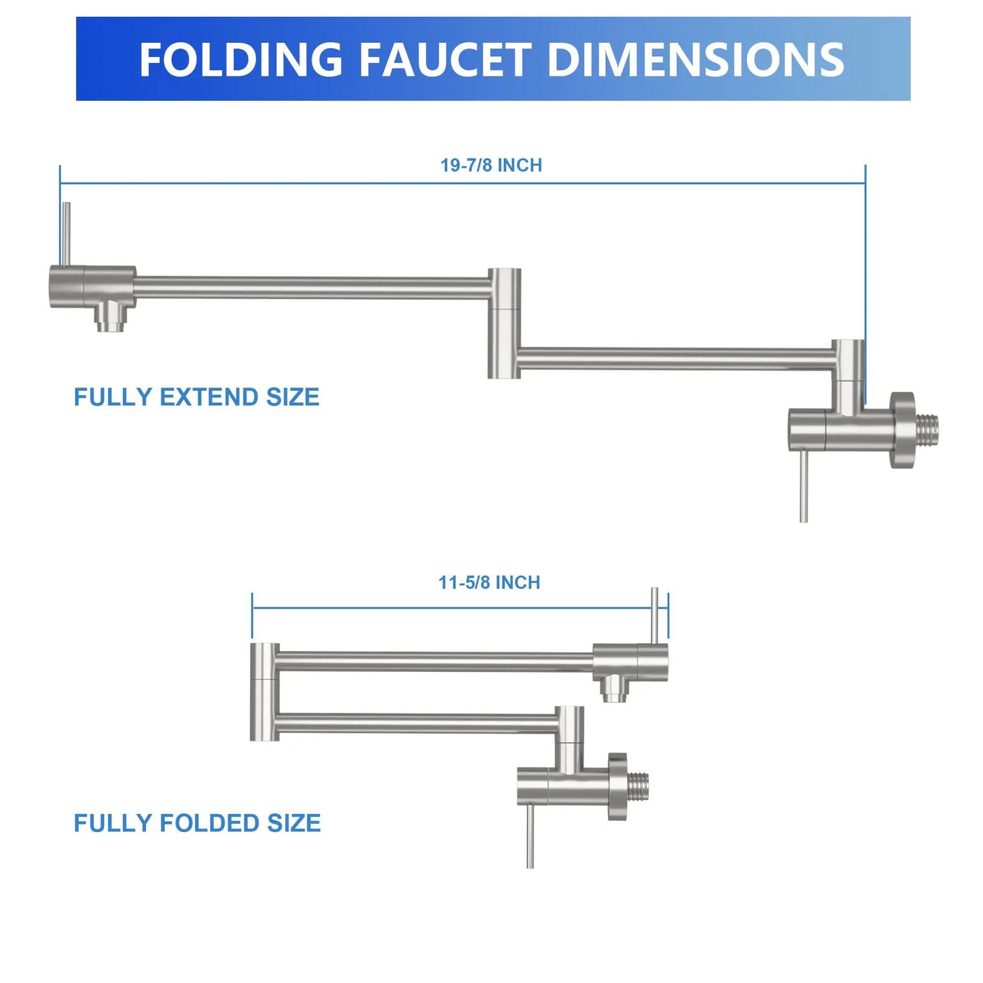 Modern Design Pot Filler Faucet Wall Mount Kitchen Sink, Folding Stretchable by HouseOfZazla