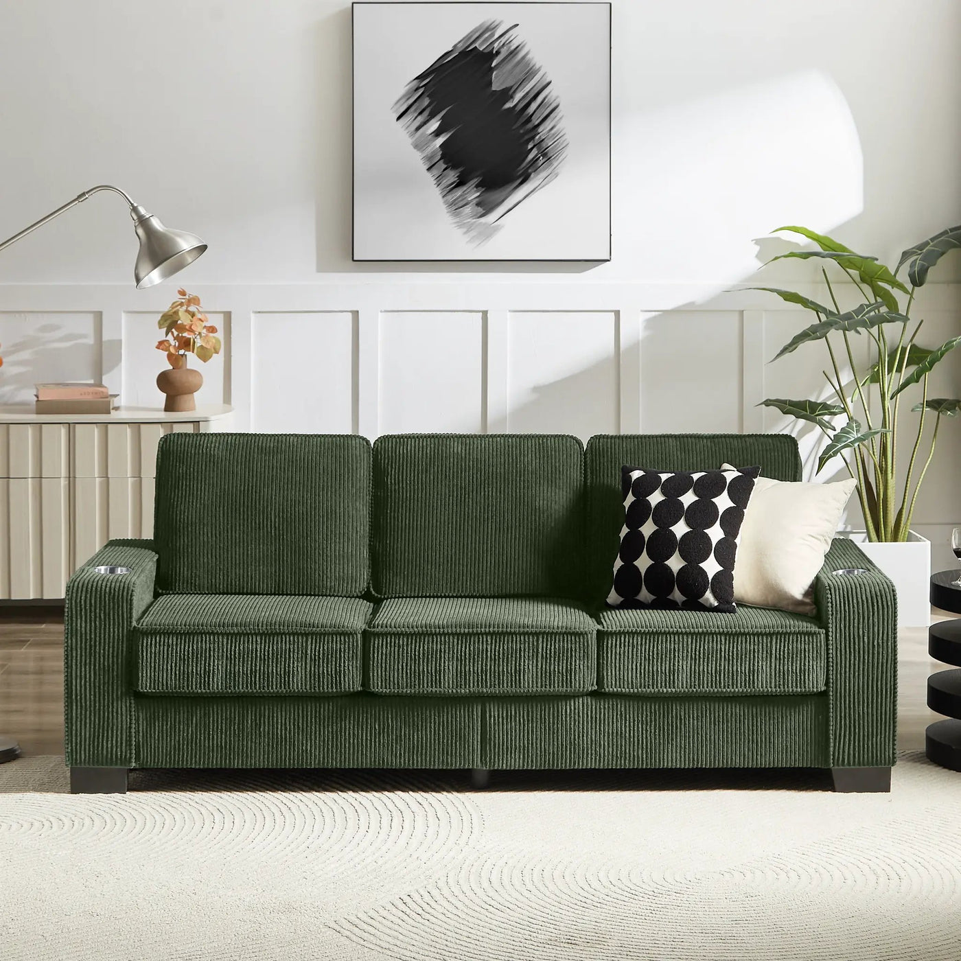 Modern Corduroy 3-Seater Sofa by HouseOfZazla
