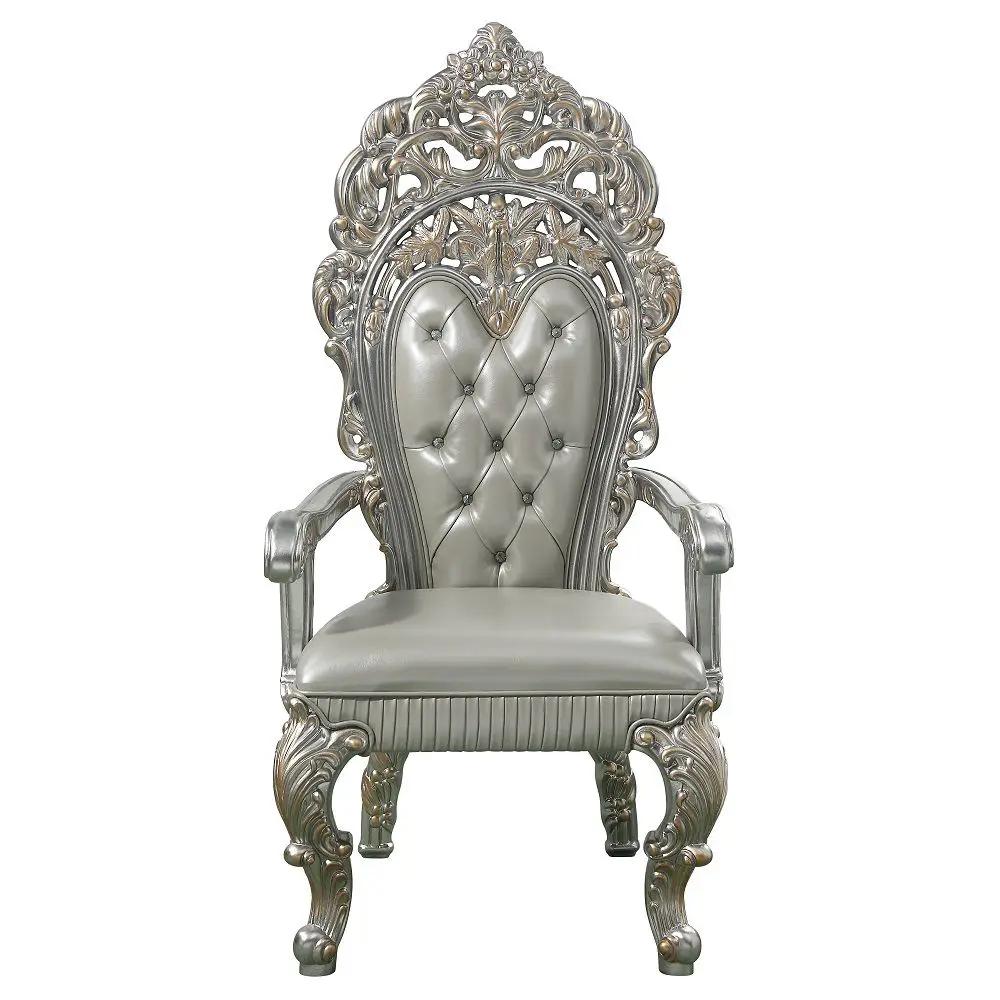 Sandoval - Arm Chair (Set of 2) - Beige Synthetic Leather & Champagne by Unique Piece Furniture