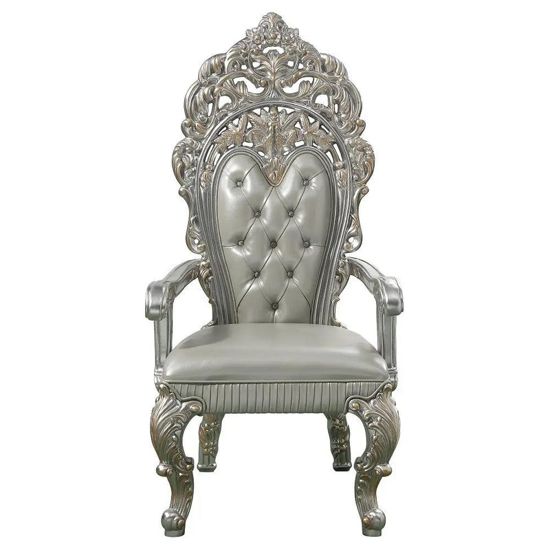 Sandoval - Arm Chair (Set of 2) - Beige Synthetic Leather & Champagne by Unique Piece Furniture