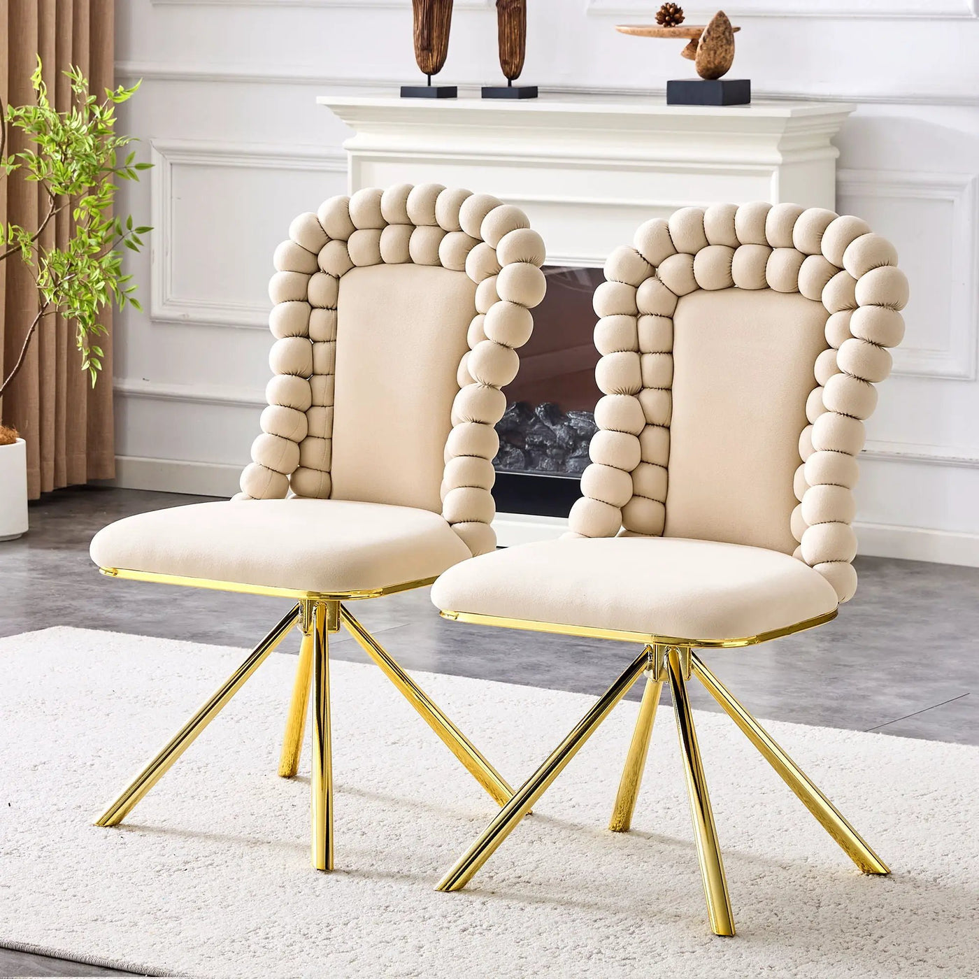 Puffy Bubble, Ball Chain Chair For Dining Room & Kitchen (Set of 2) by HouseOfZazla