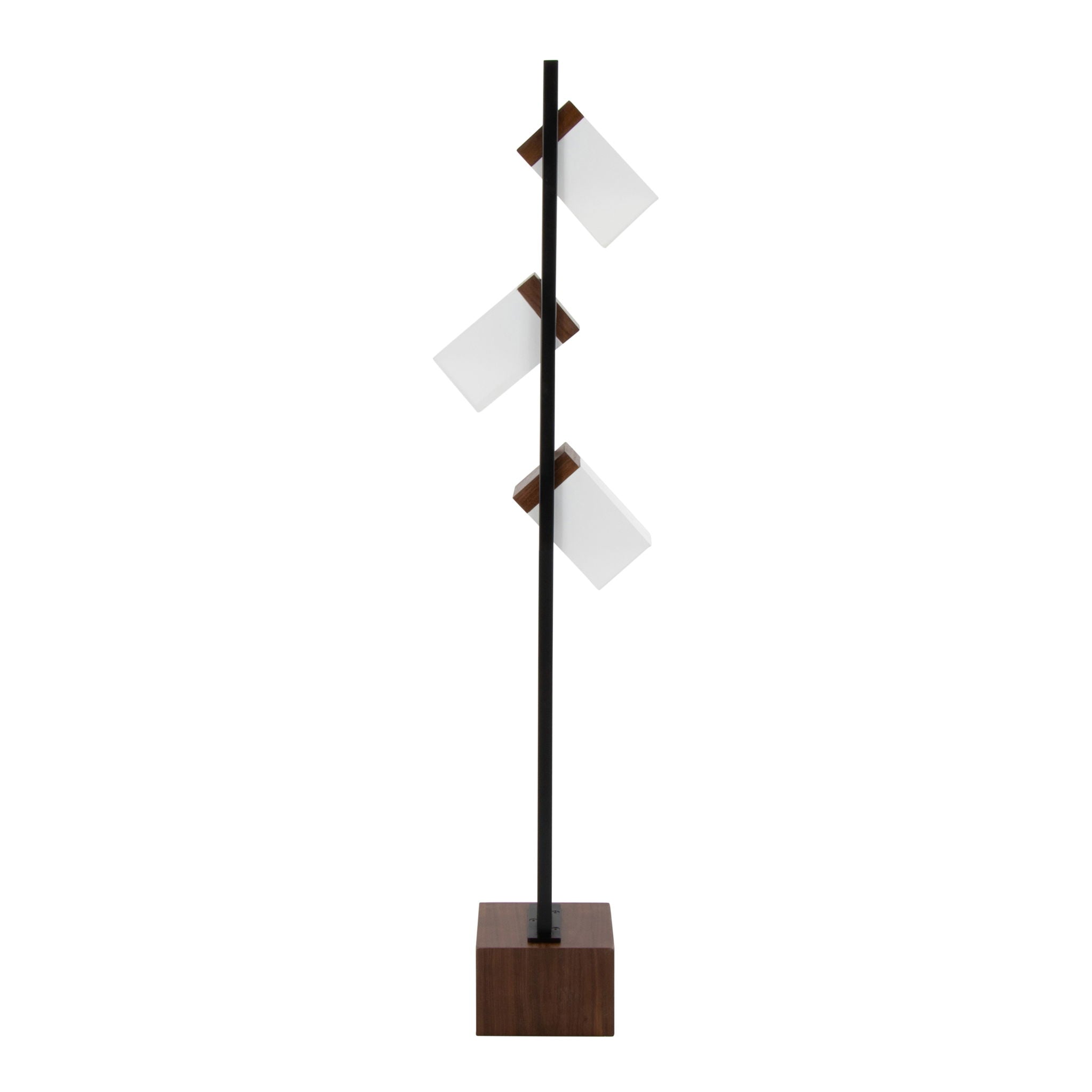 Bento - Contemporary Floor Lamp - Black / Walnut / White by HouseOfZazla
