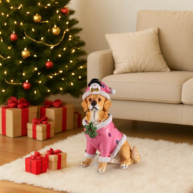 Christmas Golden Retriever Statue by HouseOfZazla