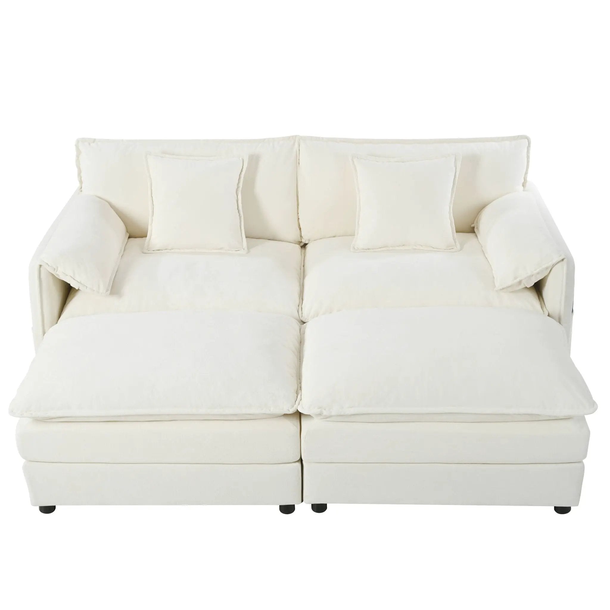 Modern Comfy Deep Seat Modular Sectional Sofa Cloud Couch With Ottoman by HouseOfZazla