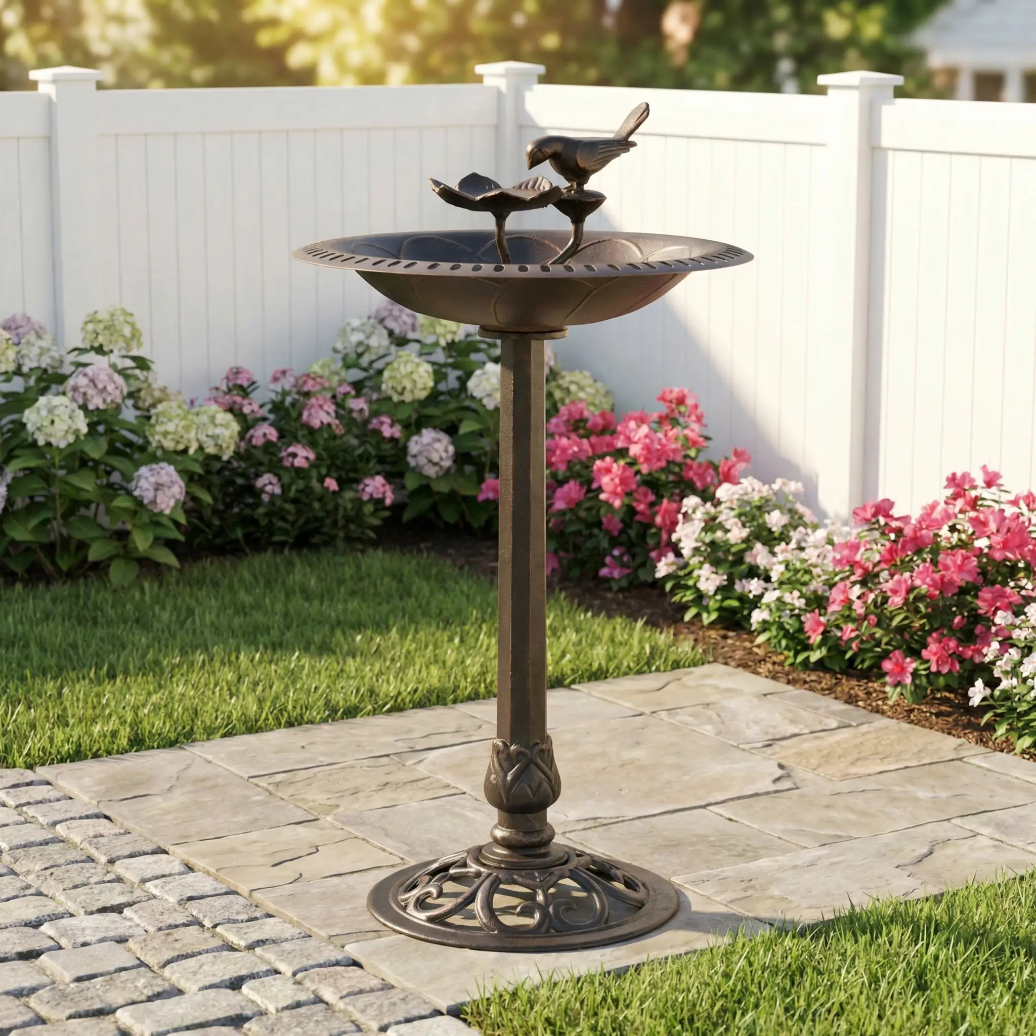 Outdoor Aluminum and Iron Bird Bath by HouseOfZazla
