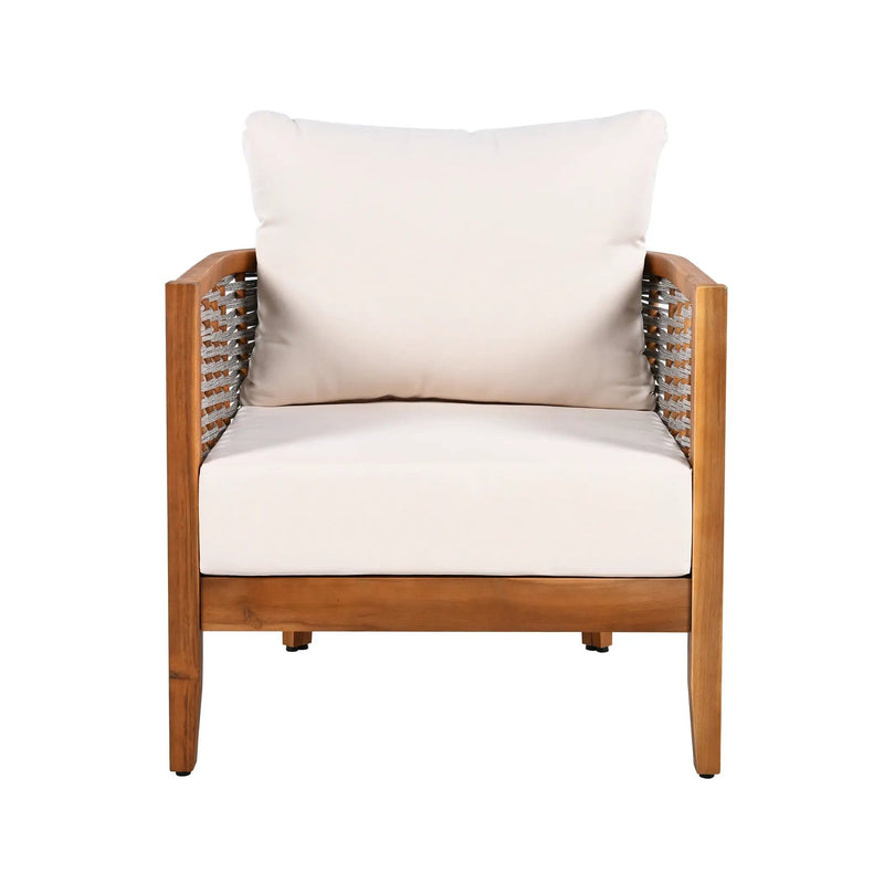 2 Pieces Outdoor Unique Tub Design Armchair with Woven Rope by HouseOfZazla