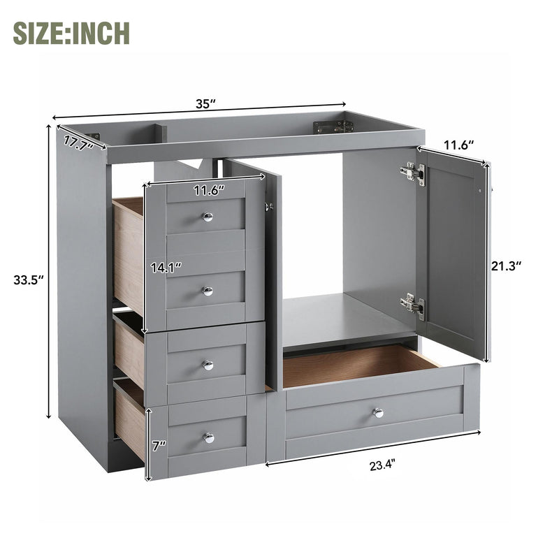 [Cabinet Only] 36" Bathroom Vanity Cabinet by HouseOfZazla