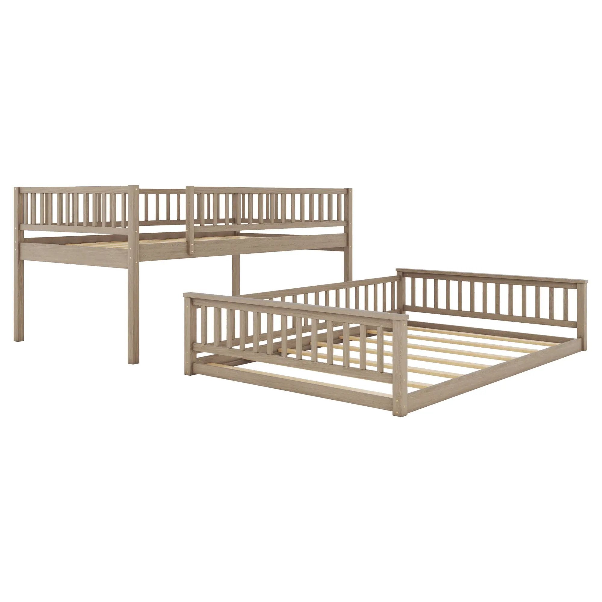 Bunk Bed With Ladder And Guardrails