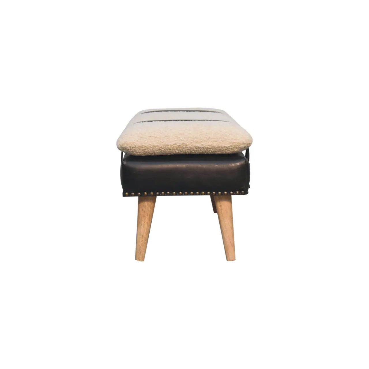 Bouclé Buffalo Hide Bench by HouseOfZazla