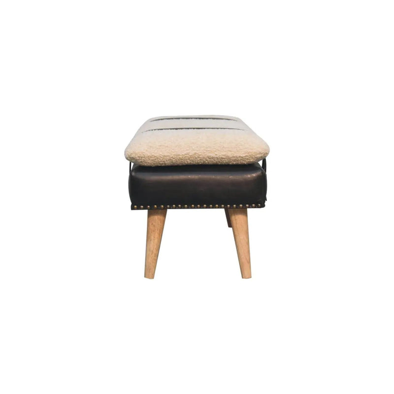 Bouclé Buffalo Hide Bench by HouseOfZazla