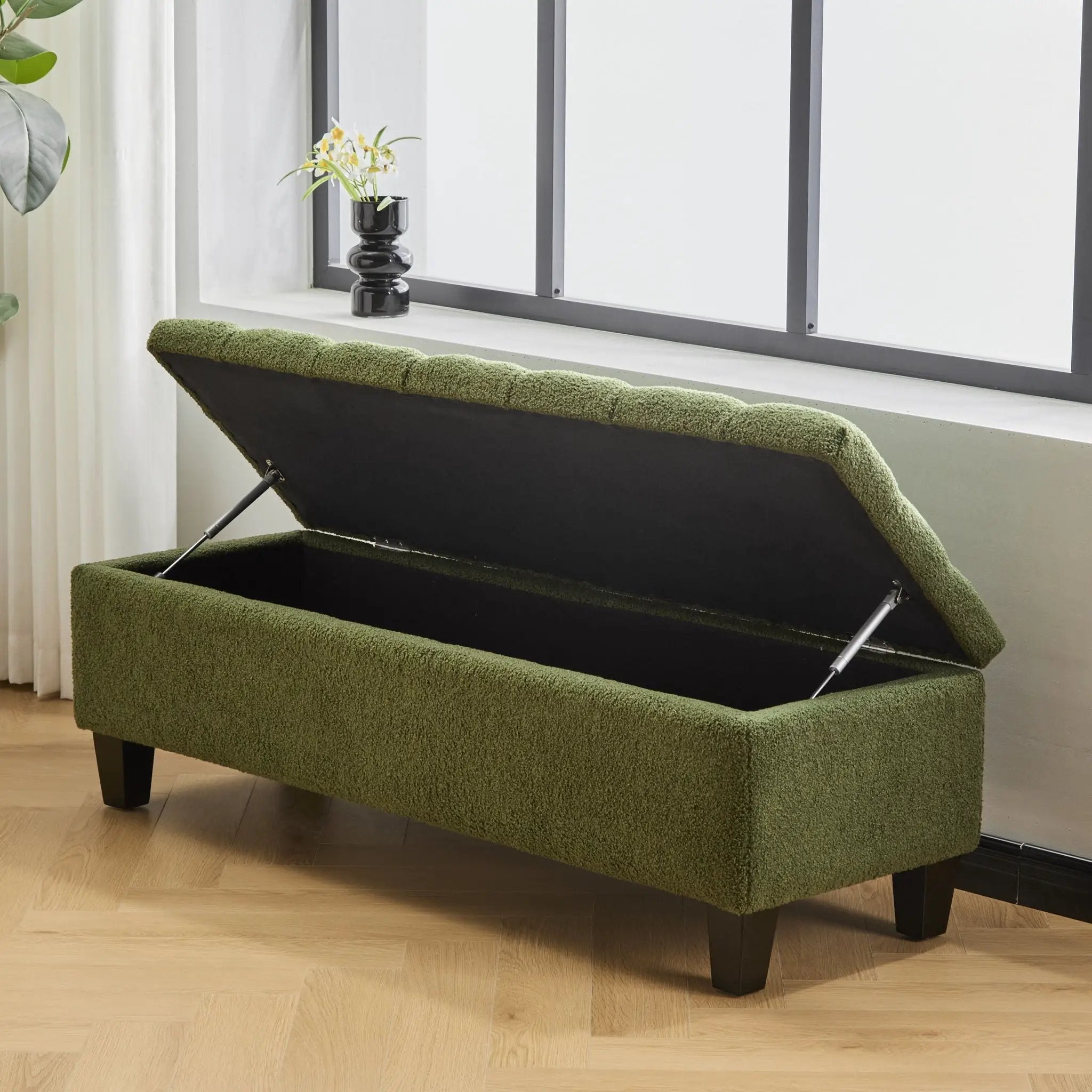 Ottoman Bench & Storage - Green