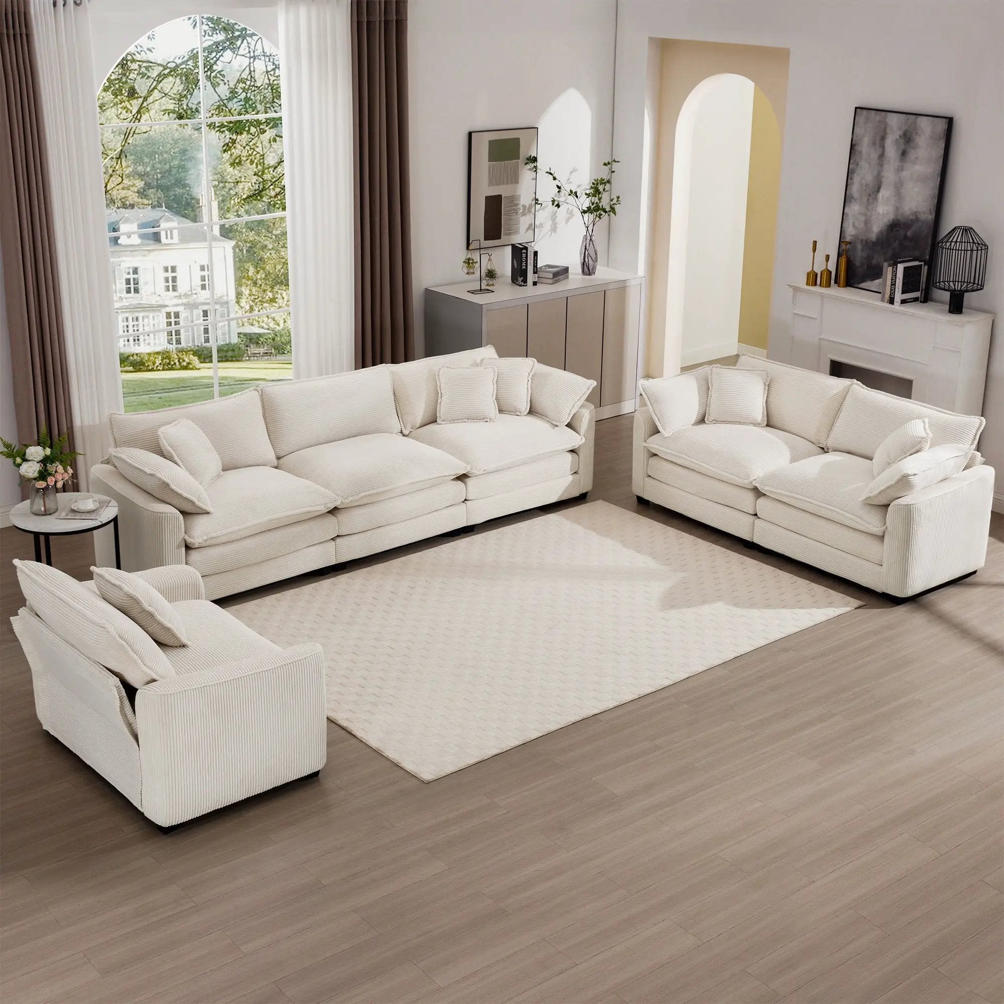 Elegant Oversized Sectional Sofa Set With Deep Seats And Flexible Layout by Unique Piece Furniture