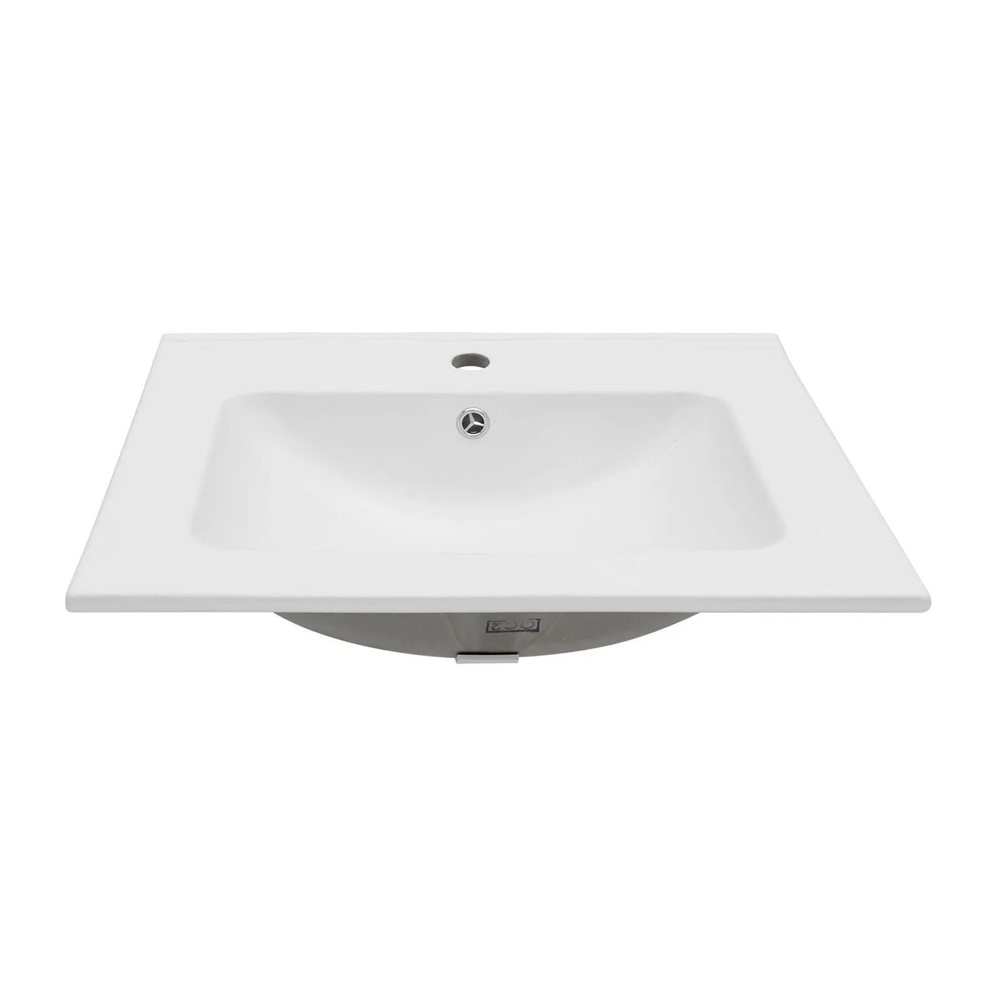 Rectangular Single Vanity Top With 1 Faucet Hole And Overflow Ceramic by HouseOfZazla