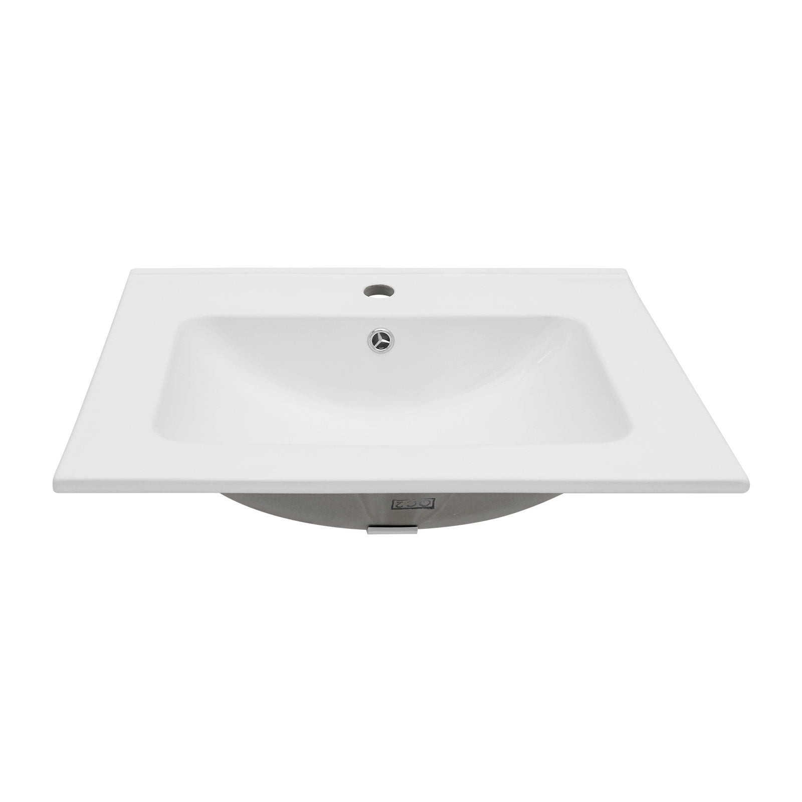 Rectangular Single Vanity Top With 1 Faucet Hole And Overflow Ceramic by HouseOfZazla