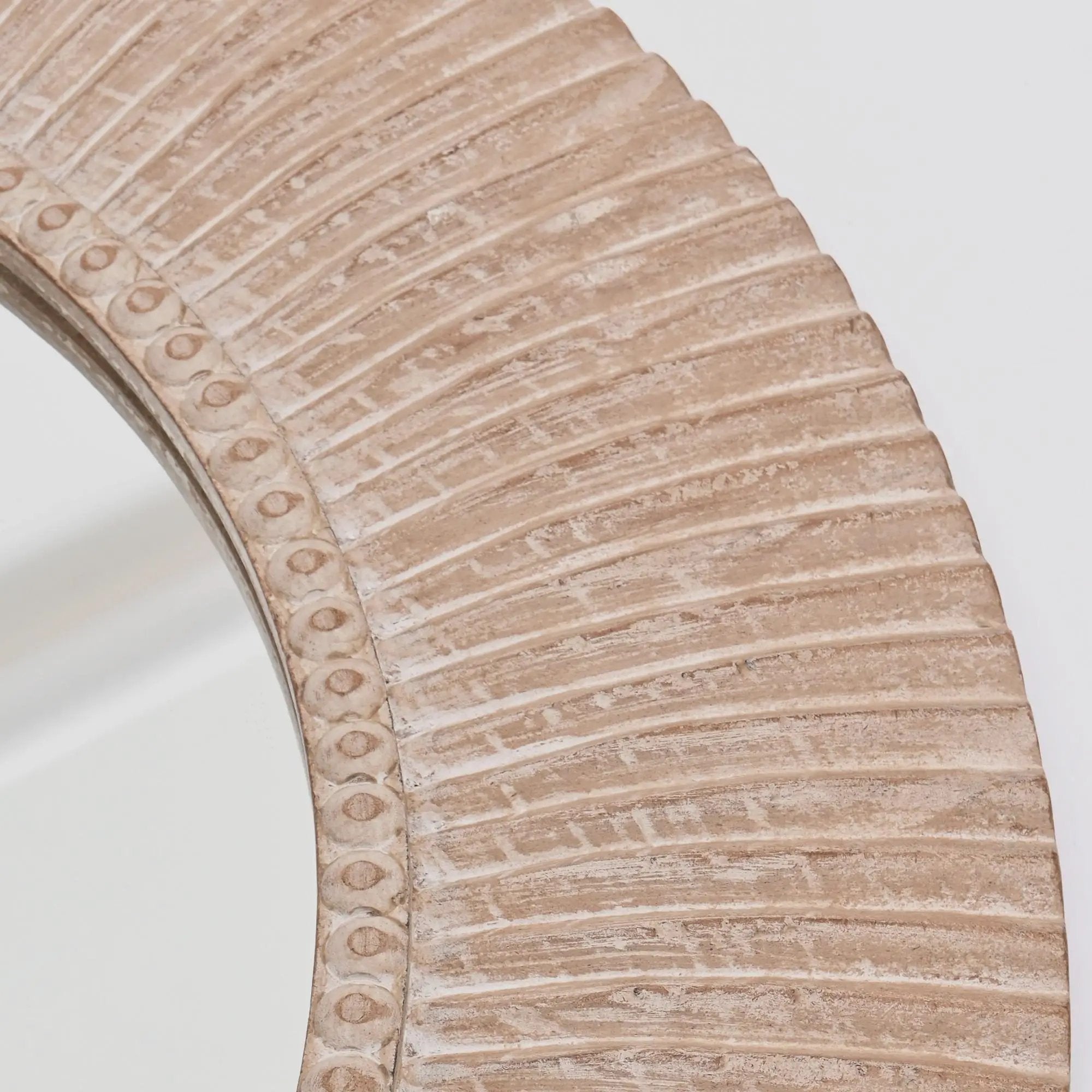 Handcarved Decorative Hanging Wall Mirror - Antique Brown / White by Unique Piece Furniture