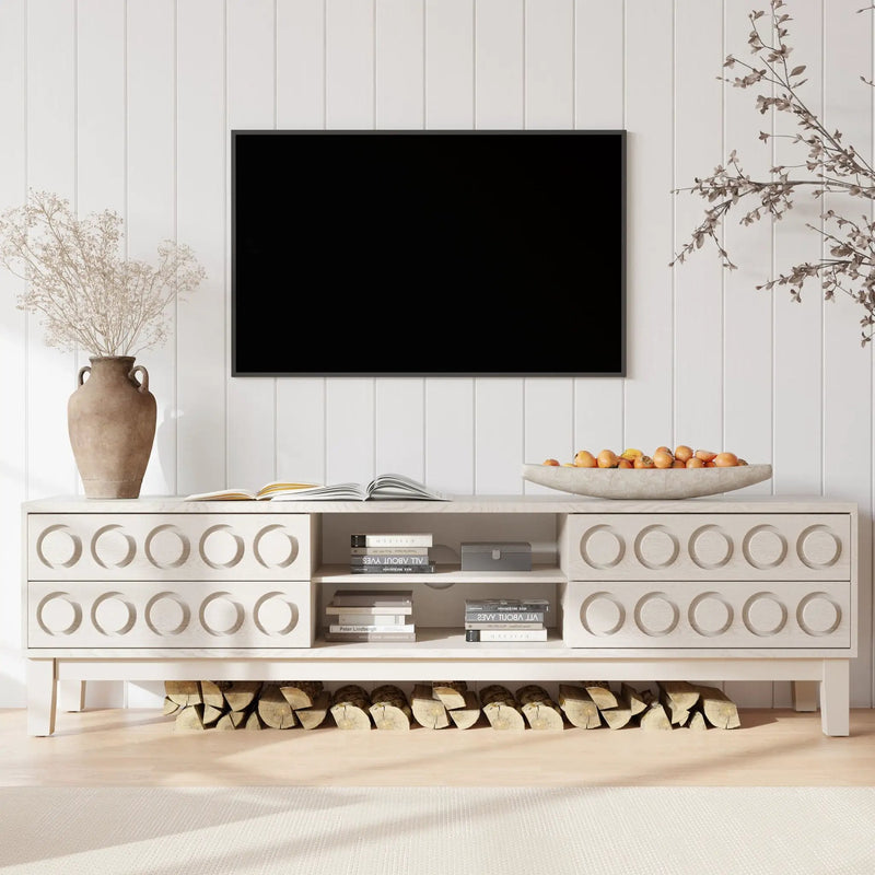 Media Console With 4 Drawers And Cable Management by Unique Piece Furniture