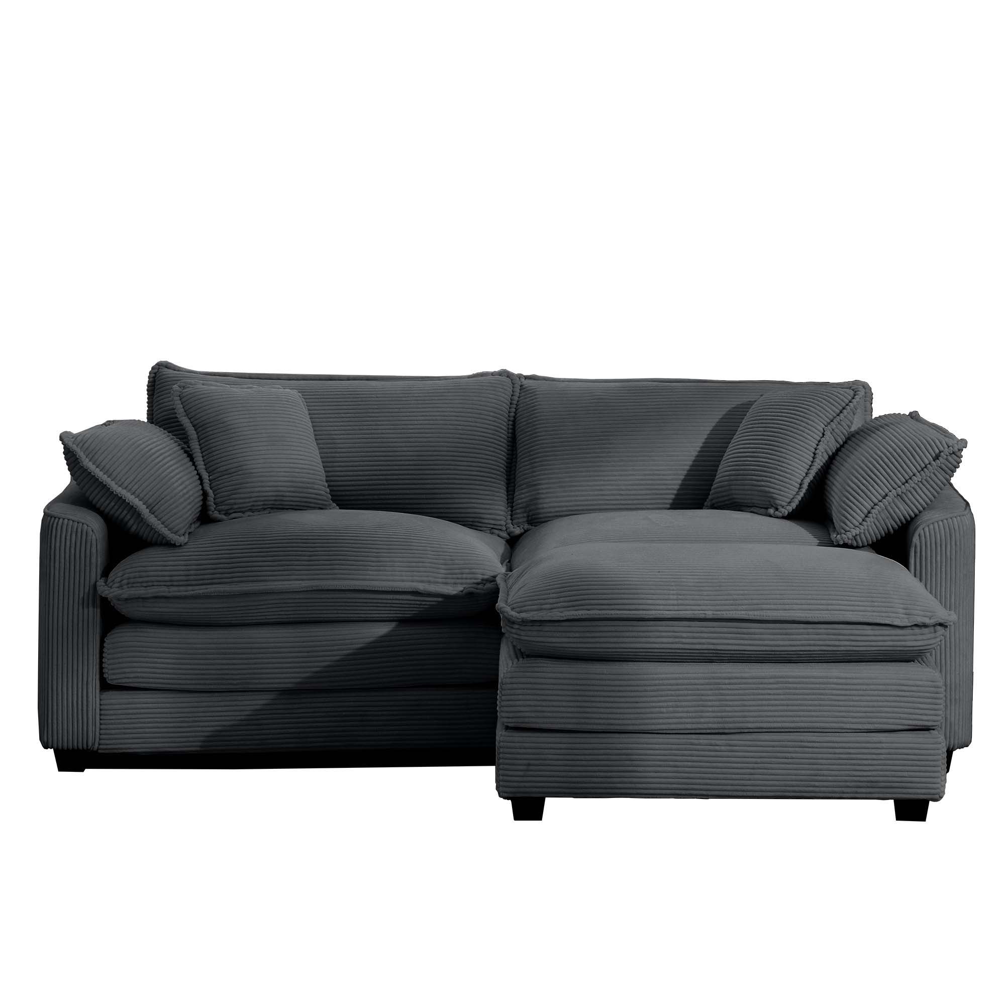 Modern Oversized Modular Cushion Sofa With Ottoman, Low Back, Deep Seating Sofa Set by Unique Piece Furniture