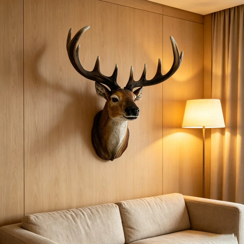 14.57" Wide Stag Head Wall Mount by HouseOfZazla