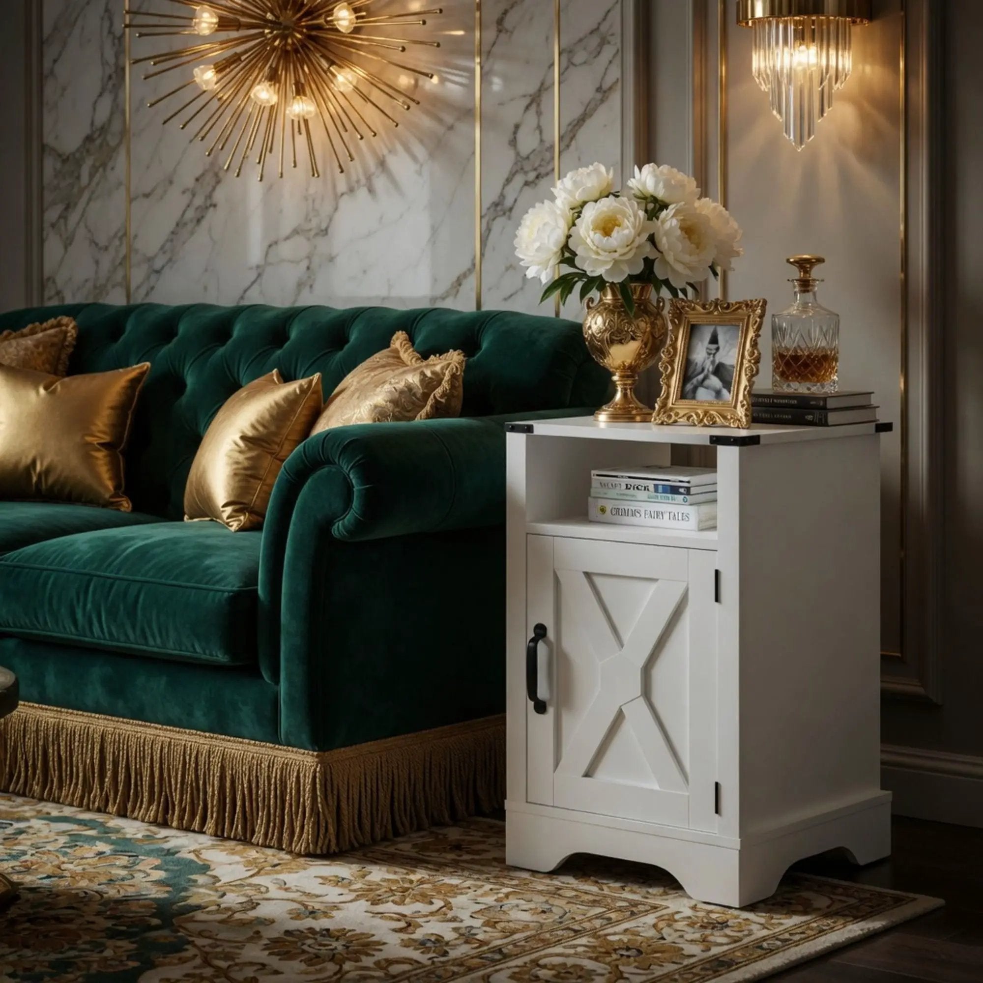 Farmhouse Nightstand, Charging Station & Storage by HouseOfZazla