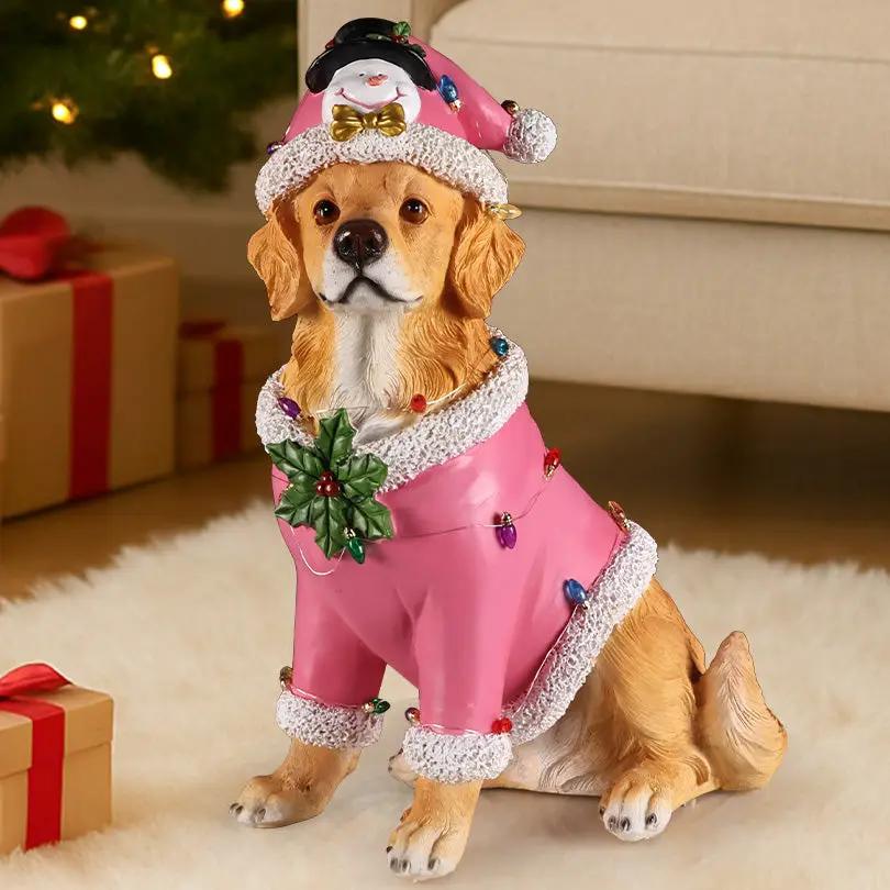 Christmas Golden Retriever Statue by HouseOfZazla