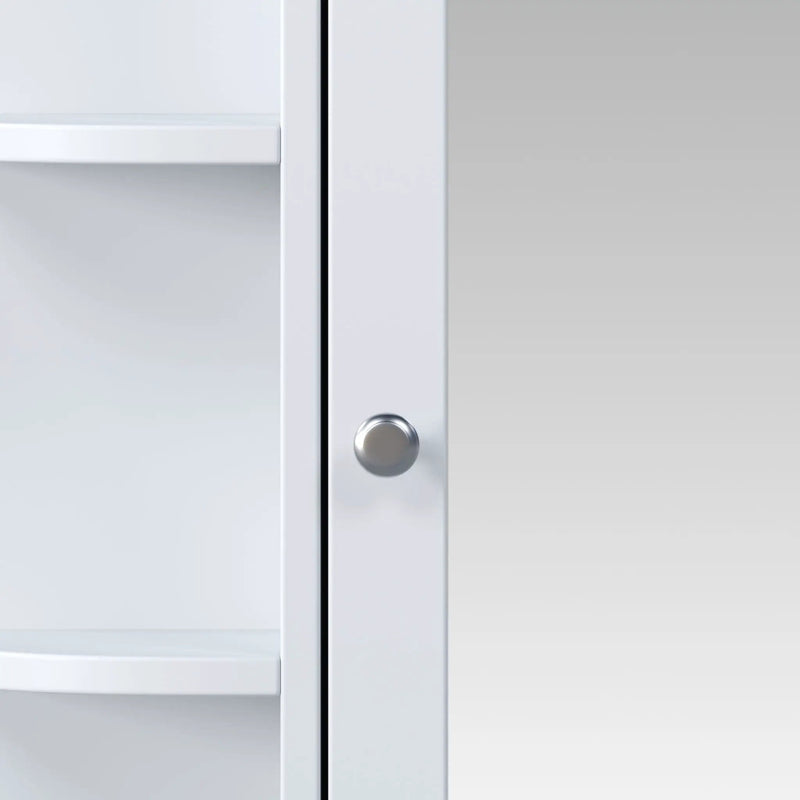 Bathroom Wall Storage Cabinet With Mirror And Adjustable Shelf, 6 Open Shelves by HouseOfZazla