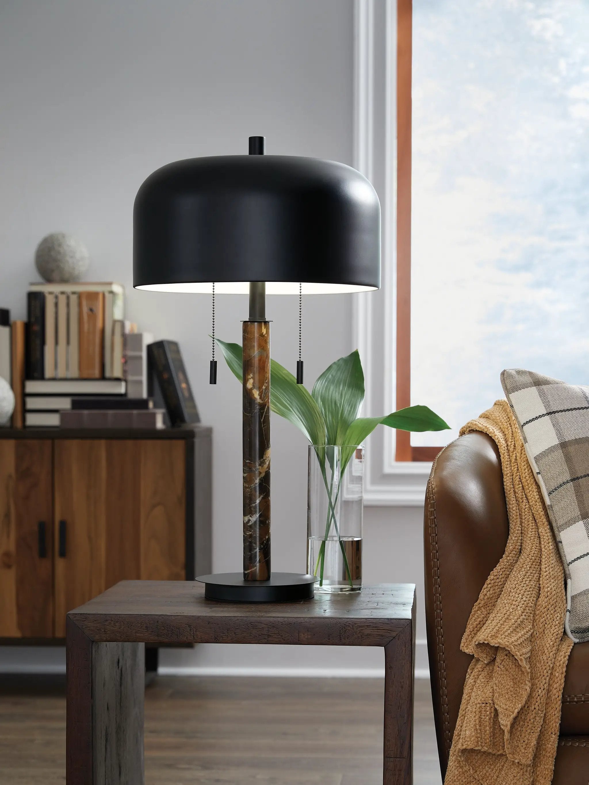 Alanbert - Metal Table Lamp - Brown / Black by Unique Piece Furniture