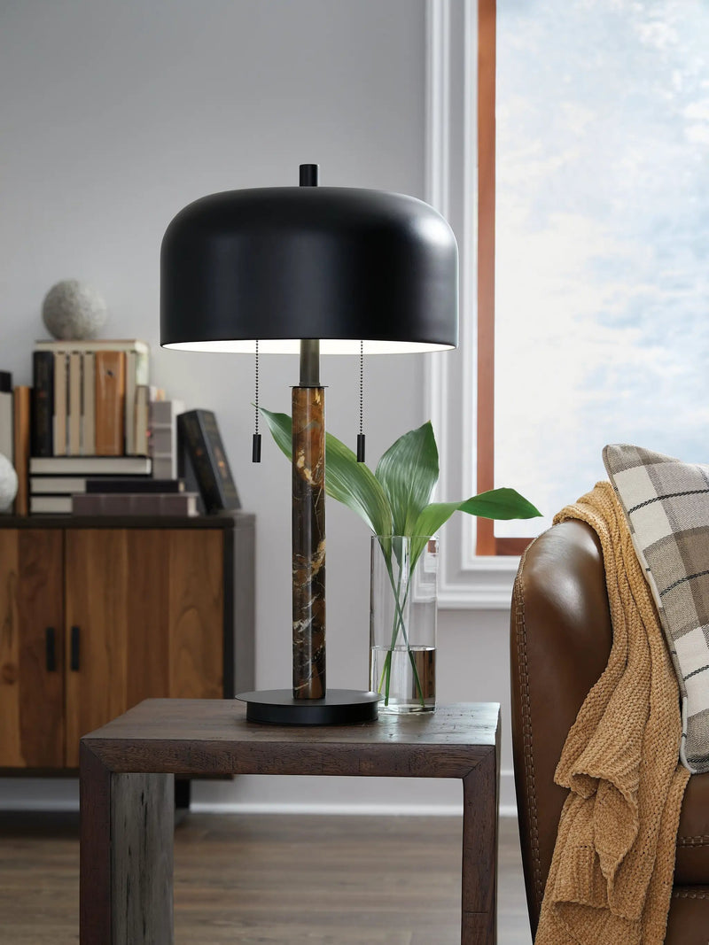 Alanbert - Metal Table Lamp - Brown / Black by Unique Piece Furniture