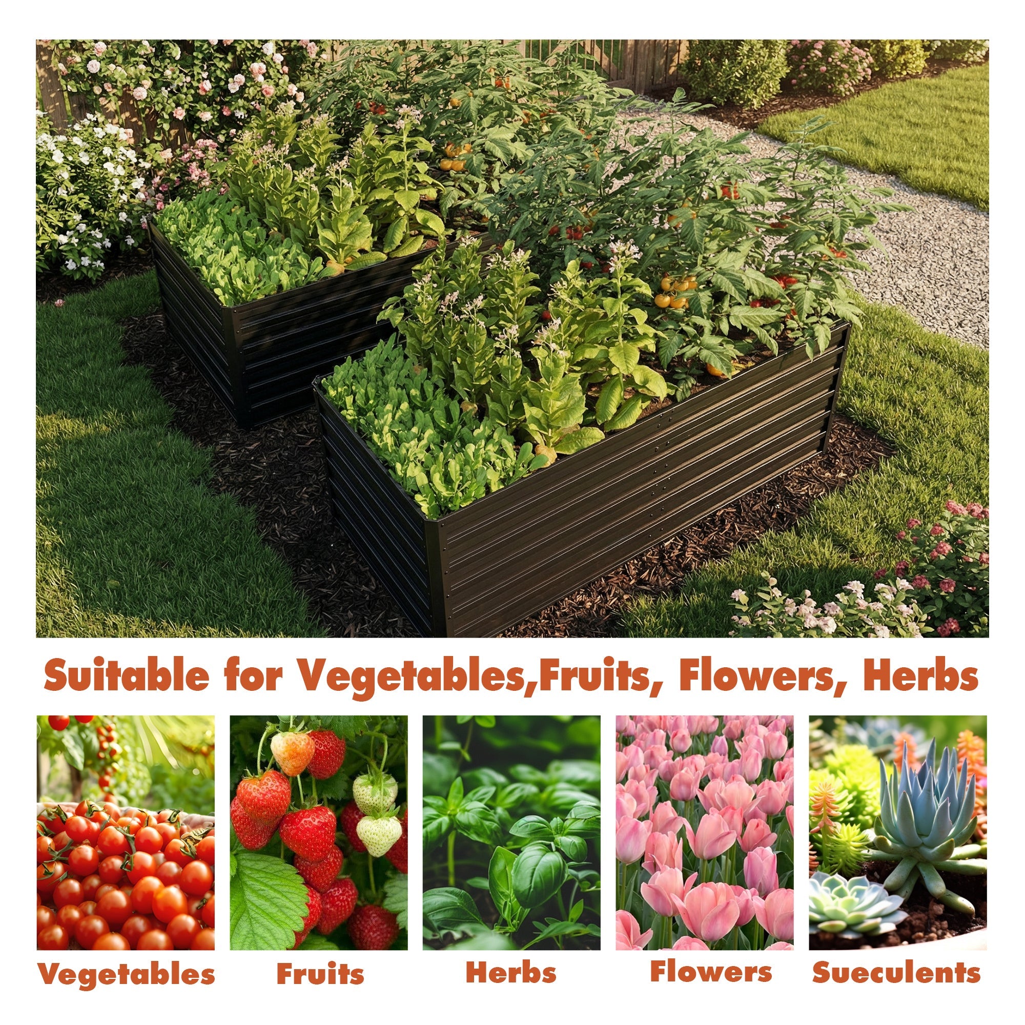 2-Pack 6x3x2 FT Galvanized Metal Raised Garden Beds by HouseOfZazla