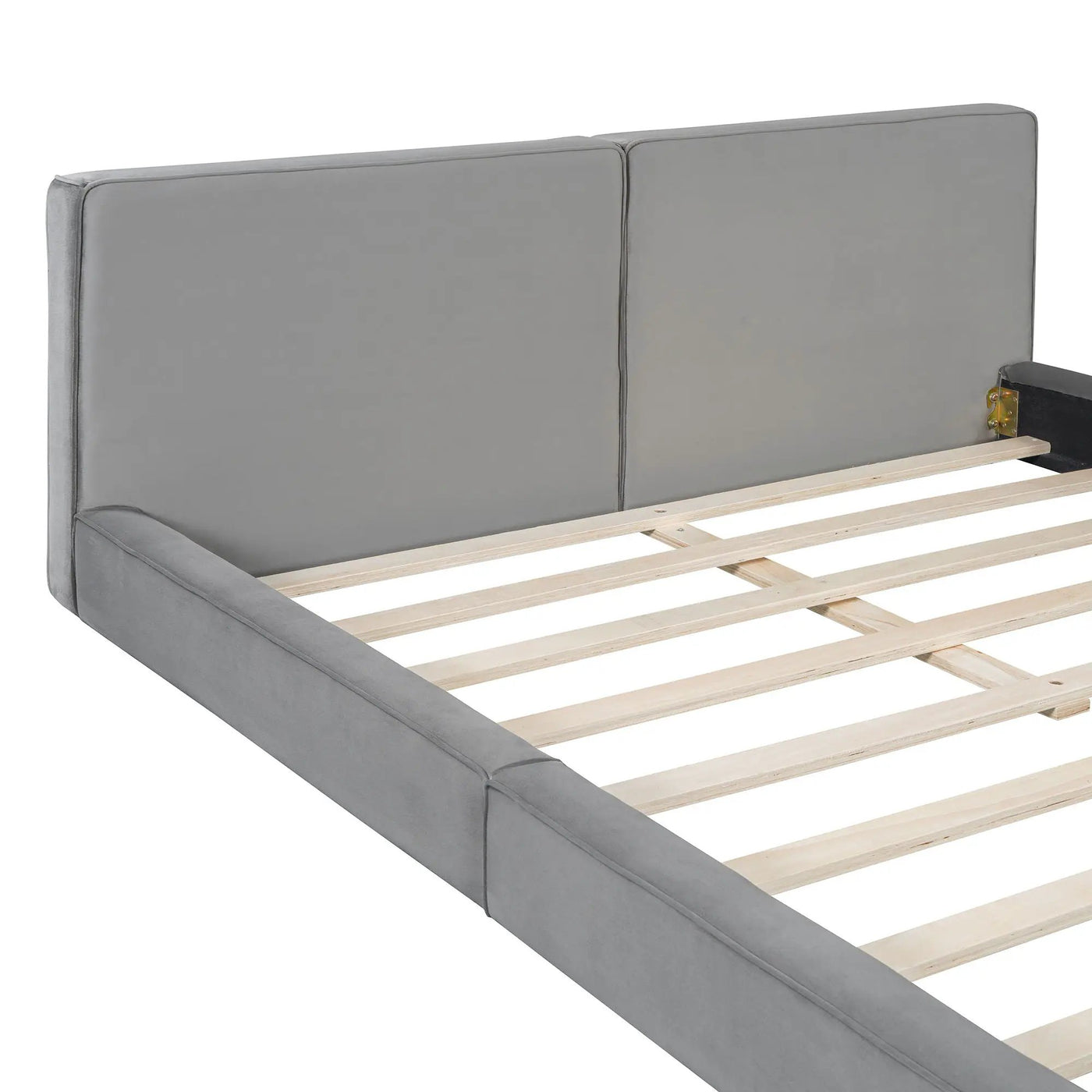 Upholstered Platform Bed, Grounded Bed With Solid Frame by HouseOfZazla