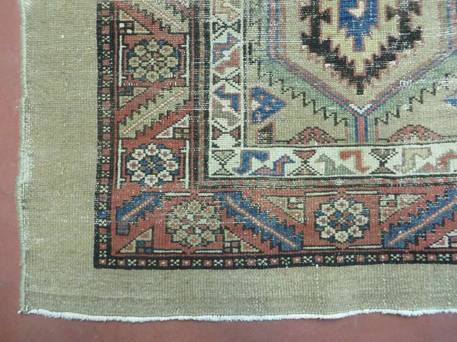 3'4" X 12' Antique Hand Made Turkish Wool Rug Runner Carpet Camel Hair Nice by Jewel Rugs