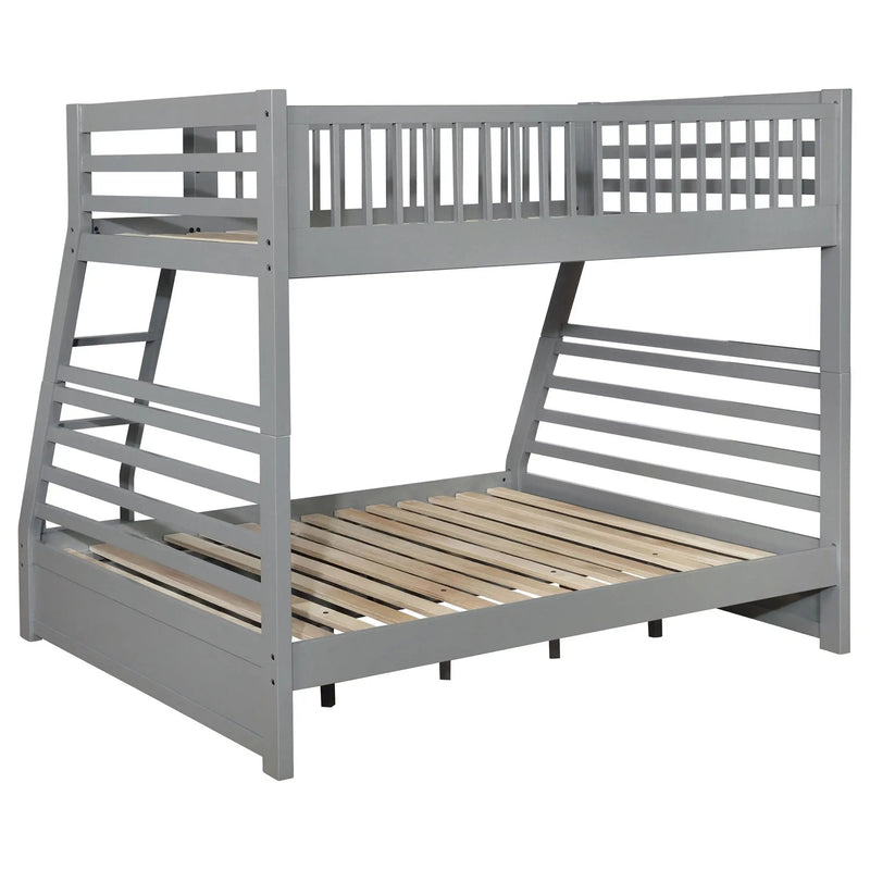 Ashton 2-drawer Wood Twin Over Full Bunk Bed Grey by Unique Piece Furniture