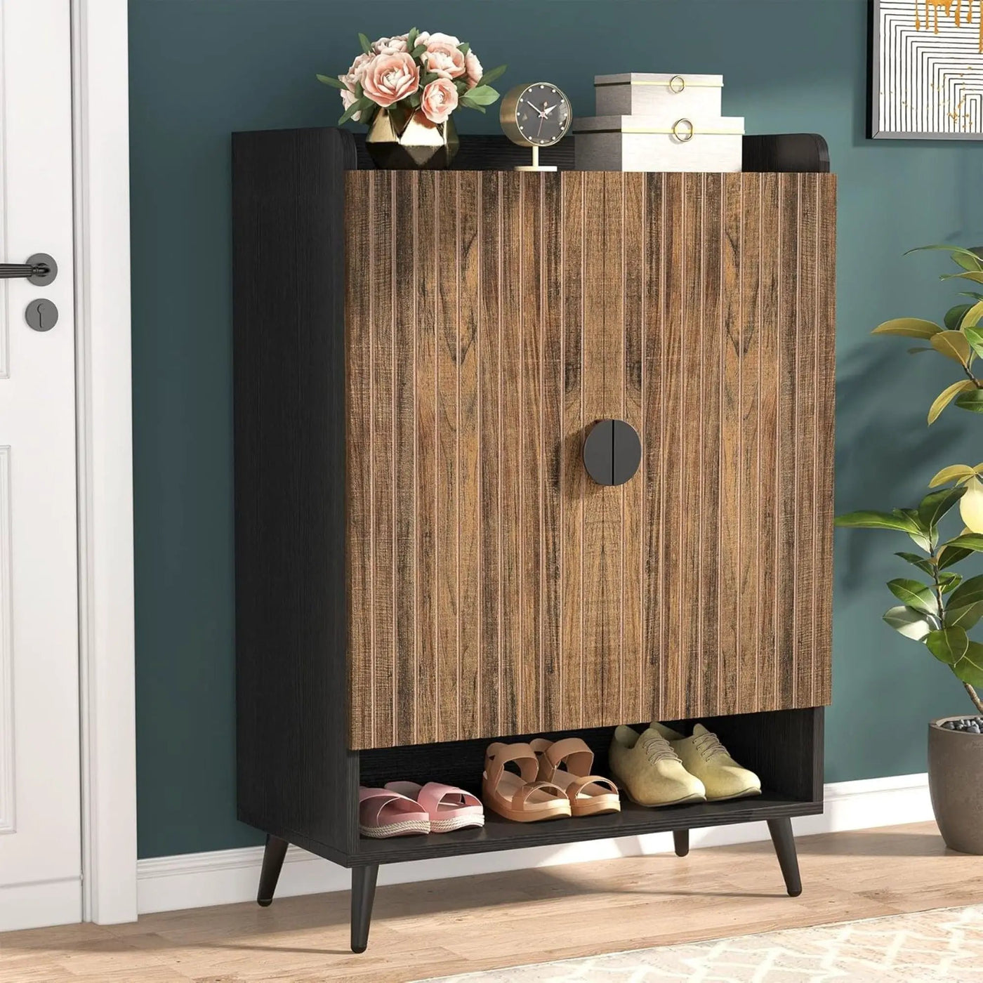 Shoe Cabinet With Doors, 7 Tier Storage Organizer by HouseOfZazla