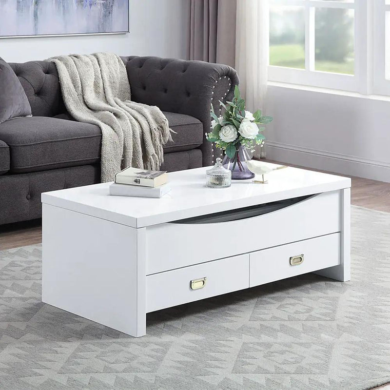 Ramiel - Coffee Table With Lift Top - High Gloss White by Unique Piece Furniture