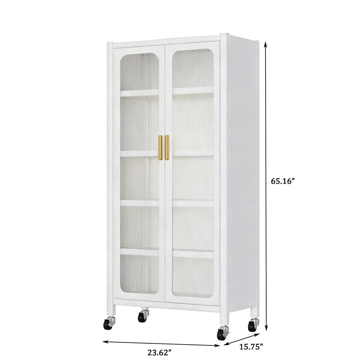 6 Tier Storage Cabinet With Transparent Door, Adjustable Shelves & Wheels by HouseOfZazla