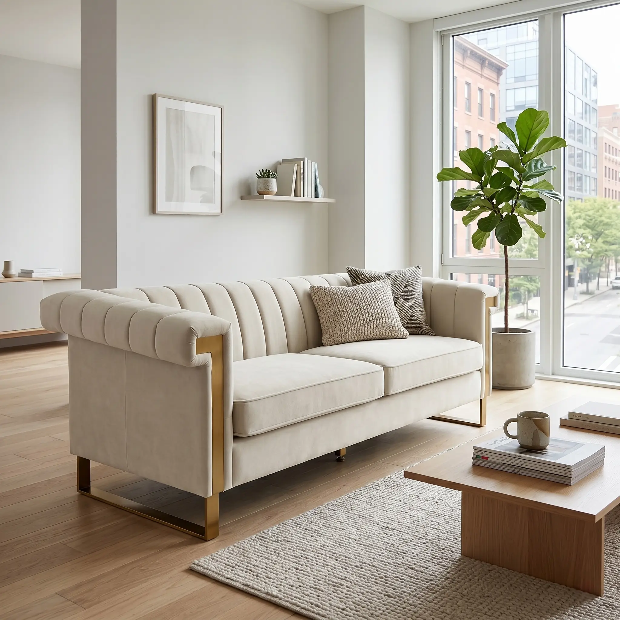 FX-P81B-CW Velvet Sofa by HouseOfZazla