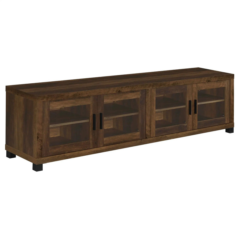Sachin 4-door Engineered Wood 79-inch TV Stand Dark Pine by Unique Piece Furniture