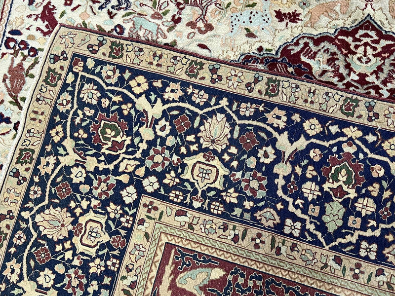 Rare Antique Indian Agra Rug, Early 20th Century Indian Carpet, Animal and Angel Motifs, Hunting Scene, Collectible Oriental Carpet, Wow by Jewel Rugs