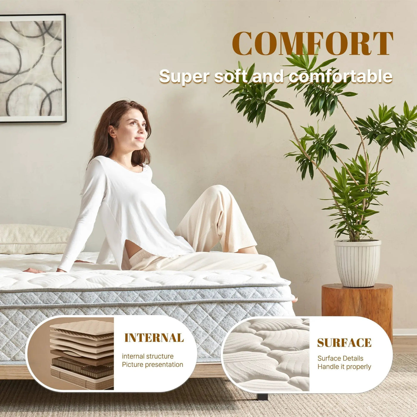 TM Home 12 Inch Hybrid Cooling Memory Foam Mattress by HouseOfZazla
