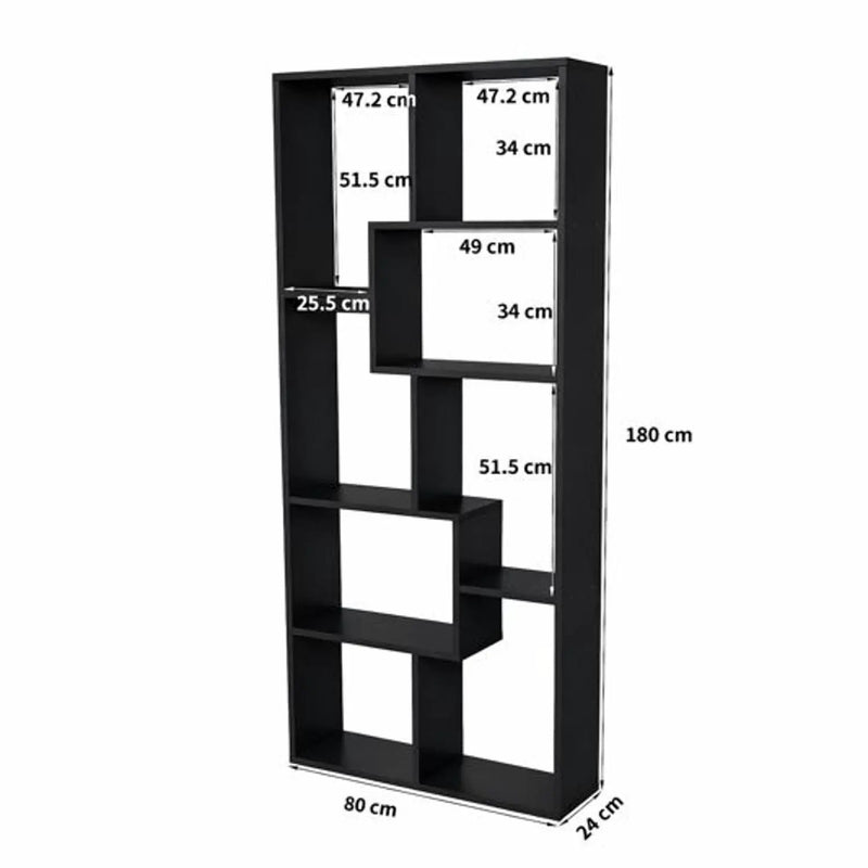 Asymmetrical Display Shelf & Bookcase, 5 Tier by Unique Piece Furniture