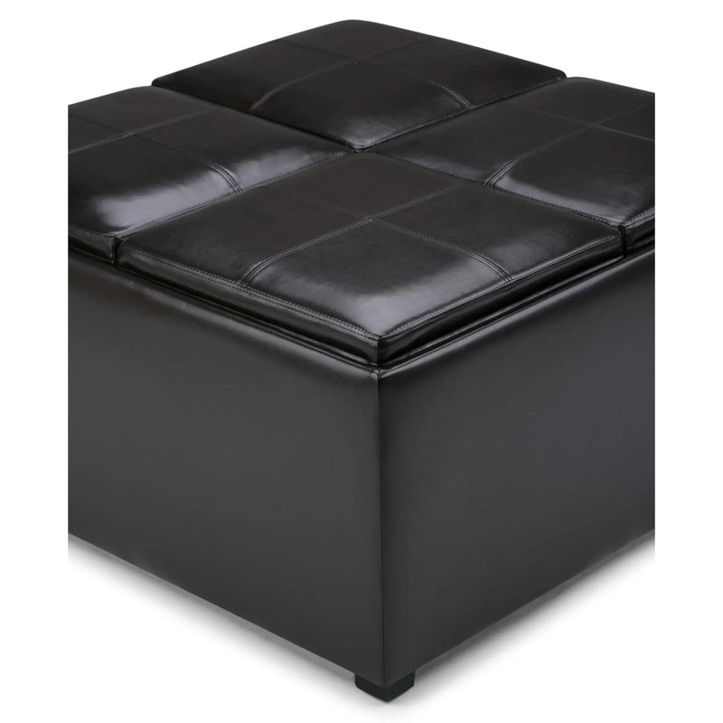 Avalon - Square Coffee Table Storage Ottoman - Tanners Brown by Unique Piece Furniture
