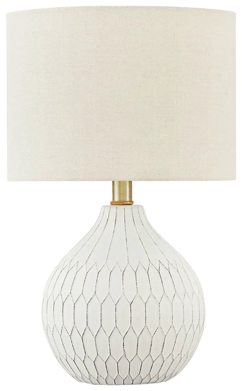 Wardmont - Ceramic Table Lamp - White by Unique Piece Furniture